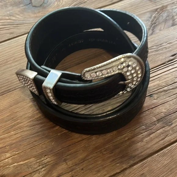 Roper Brown Leather and Rinestone Women’s Belt - Picture 9 of 9